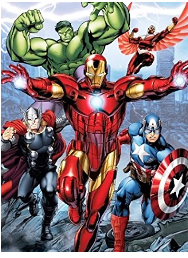 Disney Avengers Initiative Iron Man, Thor, Hulk, and Captain American Super Soft Plush Baby Size Throw Sherpa Blanket 40x50 Inches