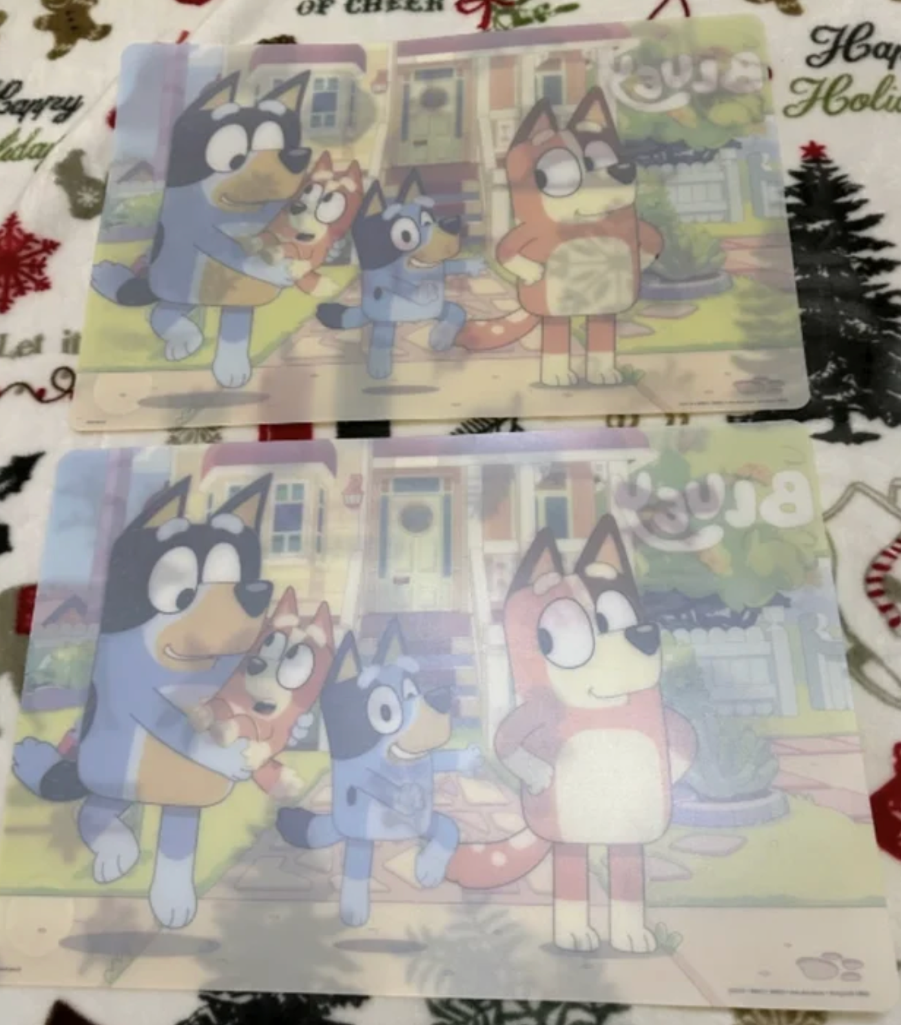 Zak Designe Bluey Kids Reusable BPA Free Plastic Placemat , Bandit, Bluey and Friends 11.8'' x 17.6'' (2 Pack)