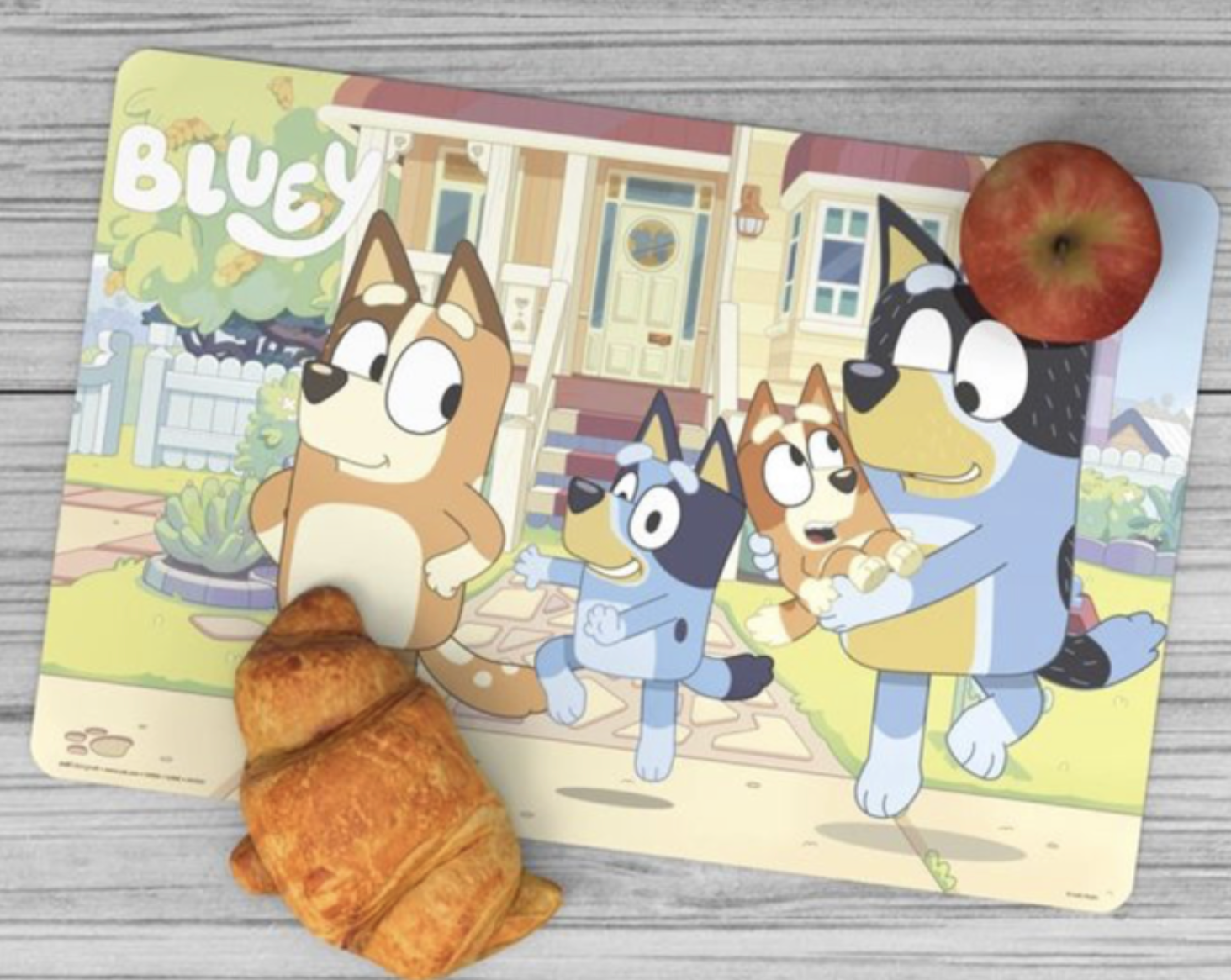 Zak Designe Bluey Kids Reusable BPA Free Plastic Placemat , Bandit, Bluey and Friends 11.8'' x 17.6'' (2 Pack)