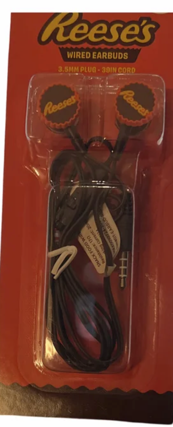 Reese's Wired Earbuds Headphone Skin, Single Piece, New