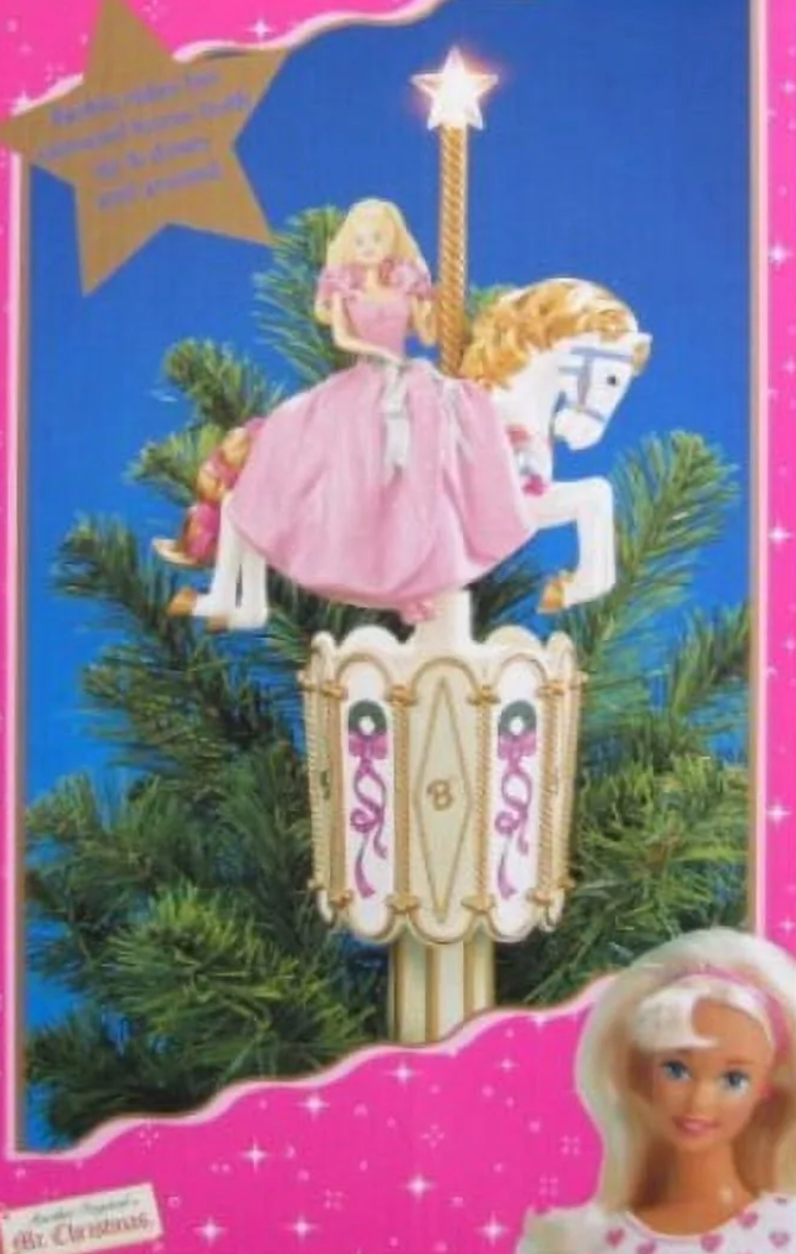 Barbie Carousel Christmas Tree Topper 1997 Mr. Christmas Inc. 49501