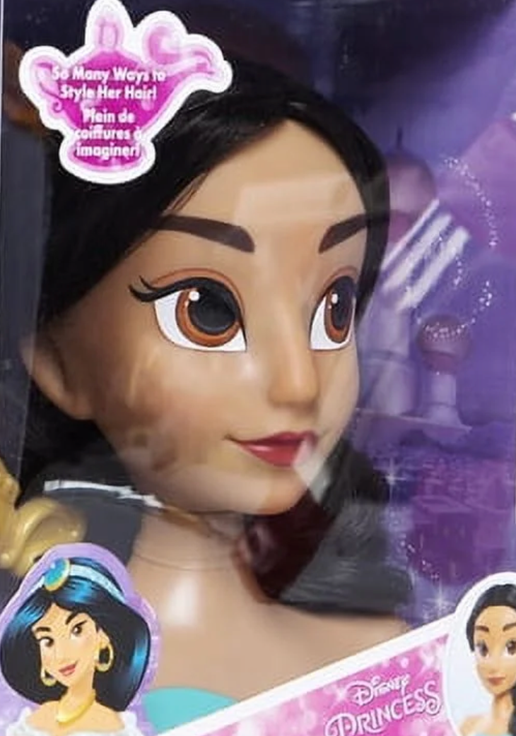 Jasmine Styling Head - Authentic Disney Princess Design - Perfect for Hair Play, Styling, and Creative Expression for Budding Hairstylists