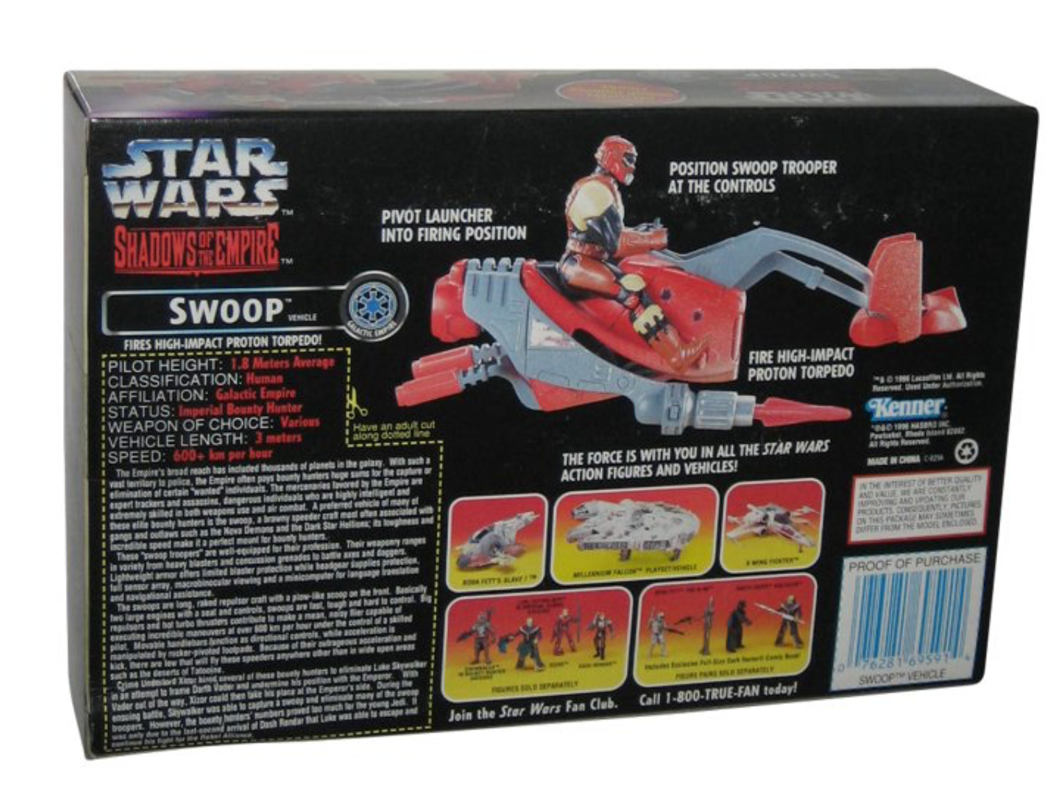 Star Wars Shadows of the Empire Swoop Vehicle with Swoop Trooper Action Figure by Kenner