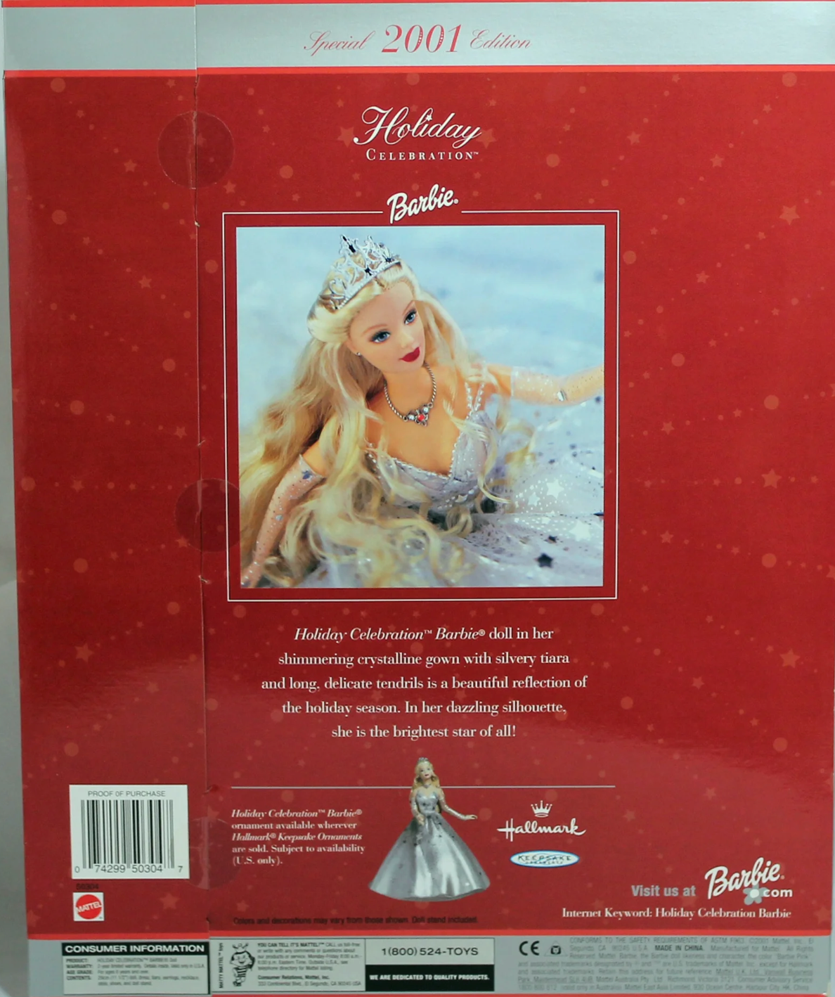 2001 Barbie Holiday Celebration Doll Special Edition Mattel 50304