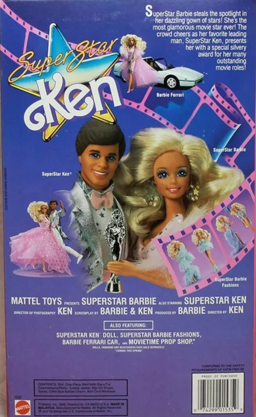 Barbie Super Star Ken Doll 1988 Mattel #1535
