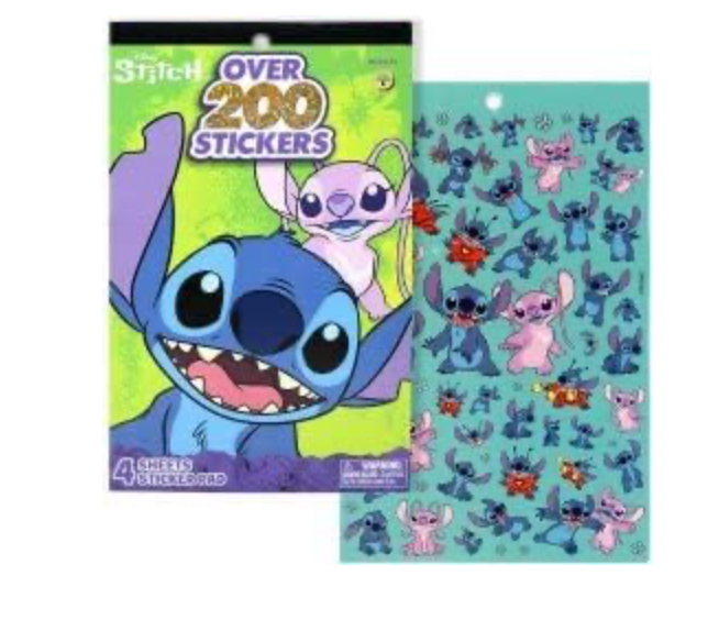 Stitch 4 Sheet Foil Cover Sticker Pad, 200+ Stickers (3pk)