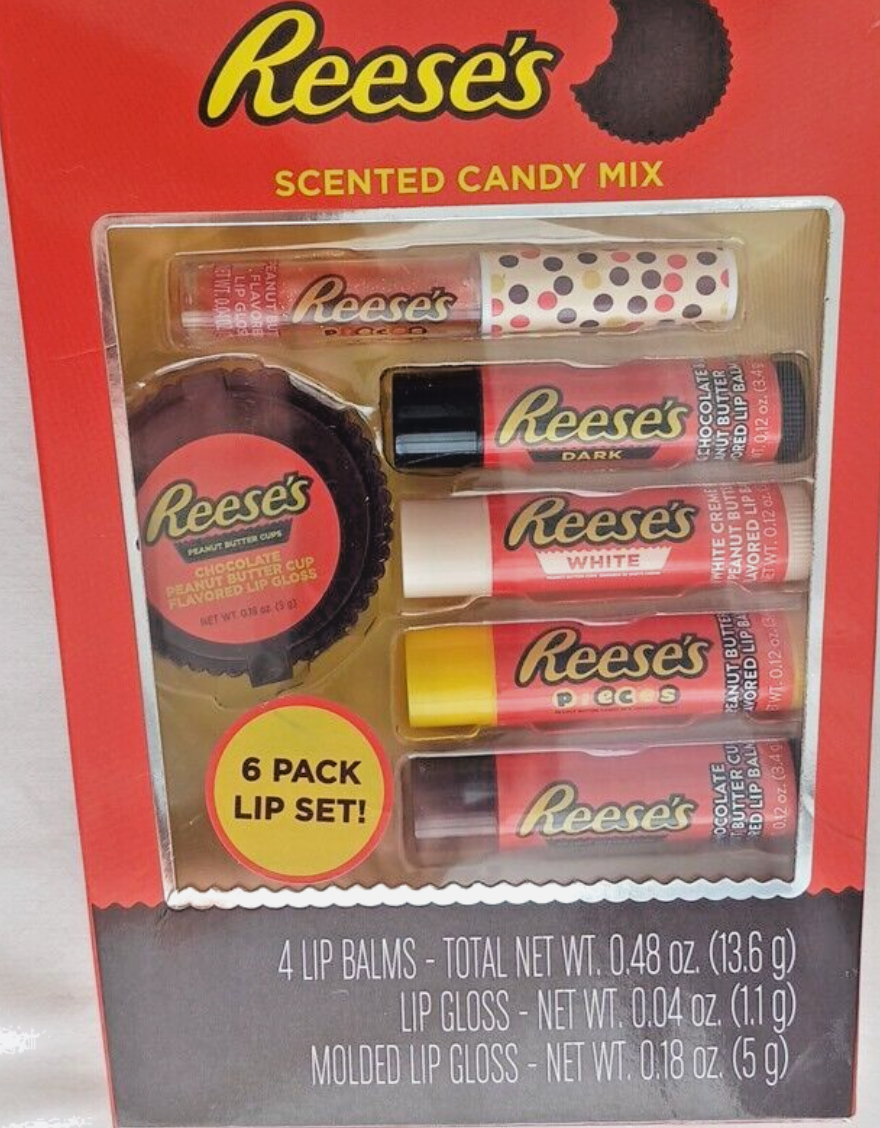 Reese's candy mix 6-pack lip balm & gloss set