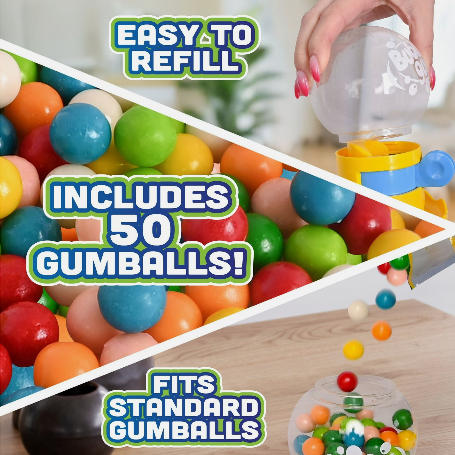 Toymendous Classic Gumball Bank with Gumballs, Novelty & Gag Toys for Children ages 3+