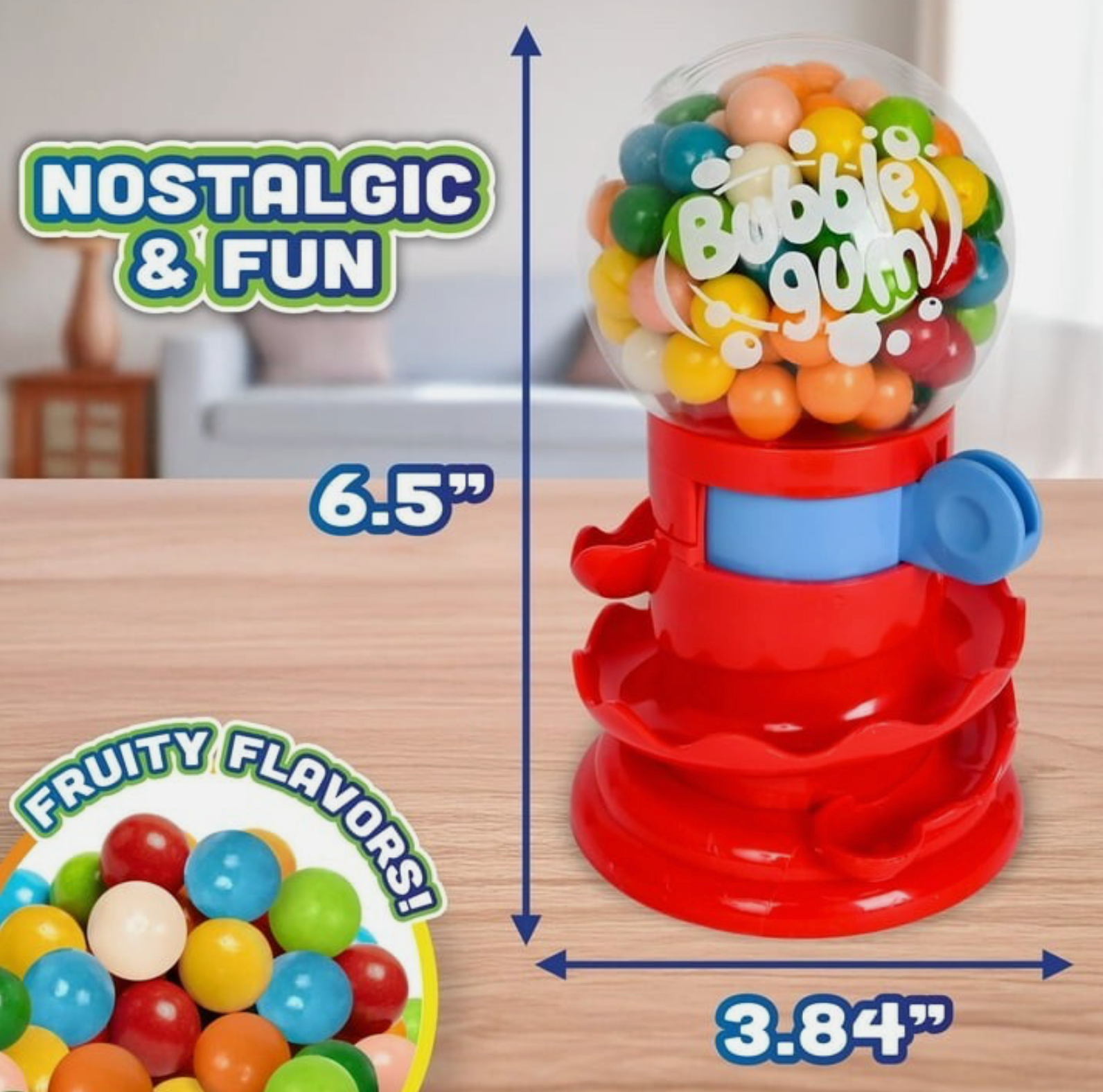 Toymendous Classic Gumball Bank with Gumballs, Novelty & Gag Toys for Children ages 3+