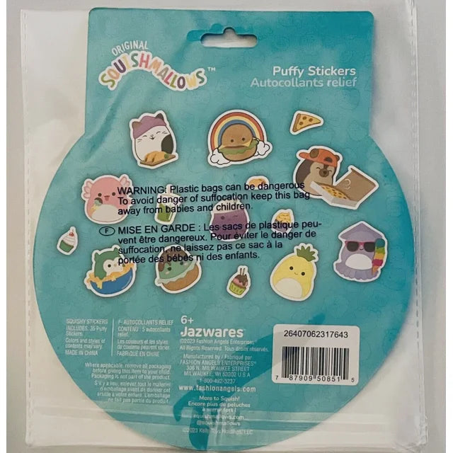 Squishmallows Puffy Stickers Autocollants Relief 508515 (2pk)