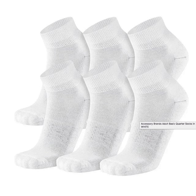 Wing White Quarter Socks 10-13 (8Pk)