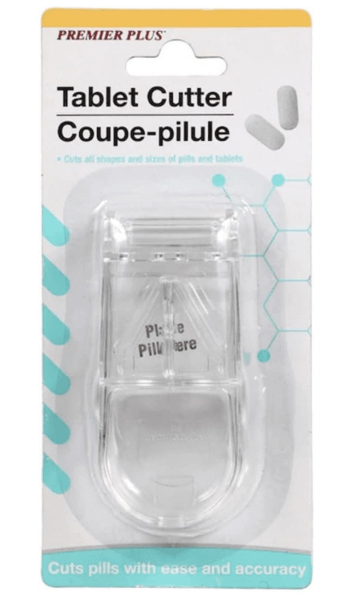 Premier Plus Pill Cutter/Tablet Splitter with Stainless Steel Blade for Cutting Small Pills and Vitamins (2pk)