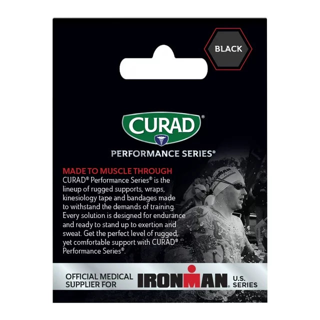 CURAD Performance Series Ironman Self-Adherent Wrap for Pain Management and Support, Black, 2" x 5 Yds, 2pk
