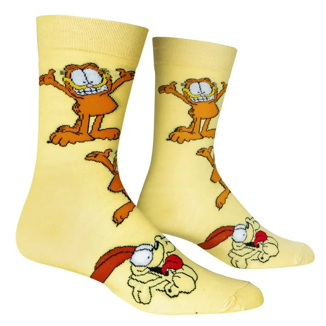 Crazy Socks Garfield Fun Print Novelty Crew Socks for Men (2pk)