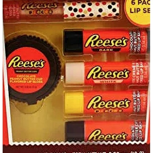 Reese's candy mix 6-pack lip balm & gloss set