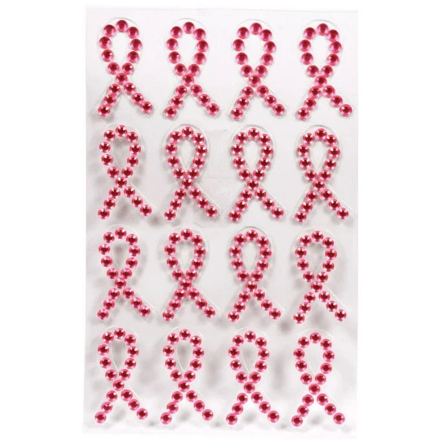 Pink Breast Cancer Gem Stickers 16 Count (2pk)