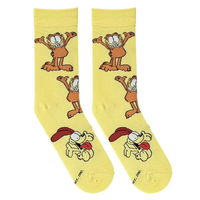 Crazy Socks Garfield Fun Print Novelty Crew Socks for Men (2pk)