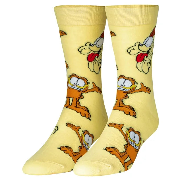 Crazy Socks Garfield Fun Print Novelty Crew Socks for Men (2pk)