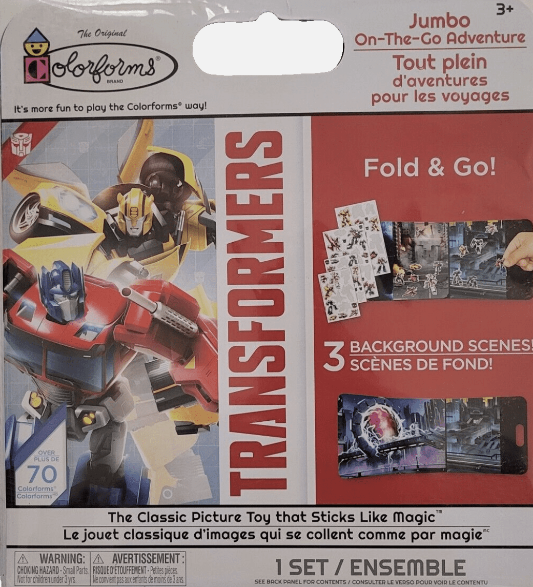 Transformers Colorforms Fold & Go! Jumbo on the go adventures over 75 stickers (2pk)