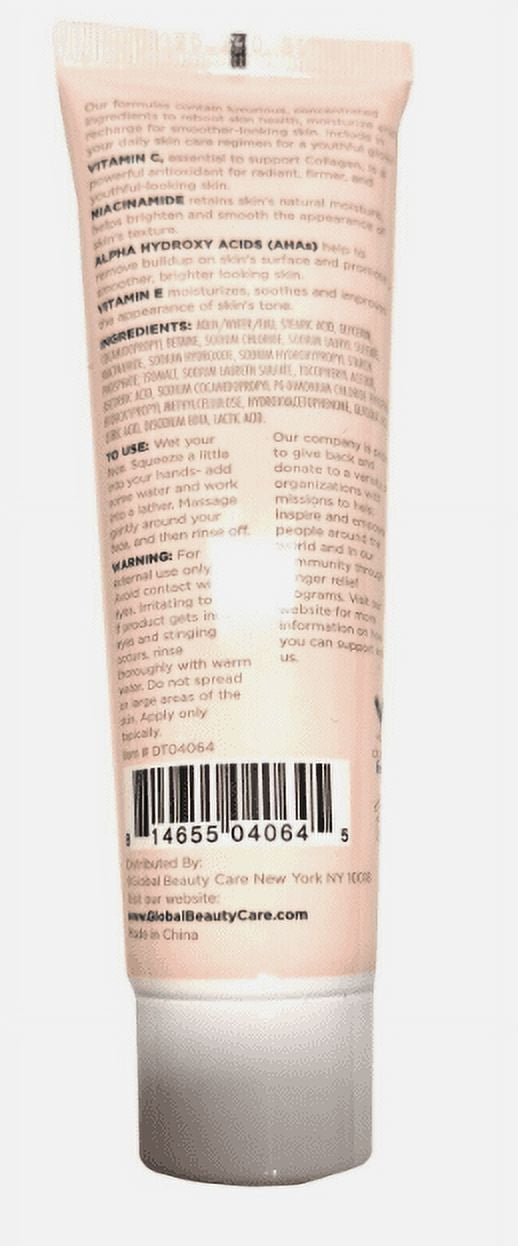 Global Beauty Care Glowing Vitamin C - Facial Cleanser with Niacinamide, AHA & Vitamin E 2fl oz (2pk)