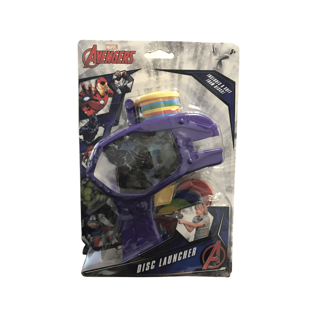 Marvel Black Panther 1 Disc Launcher With 6 Soft Safe Foam Discs