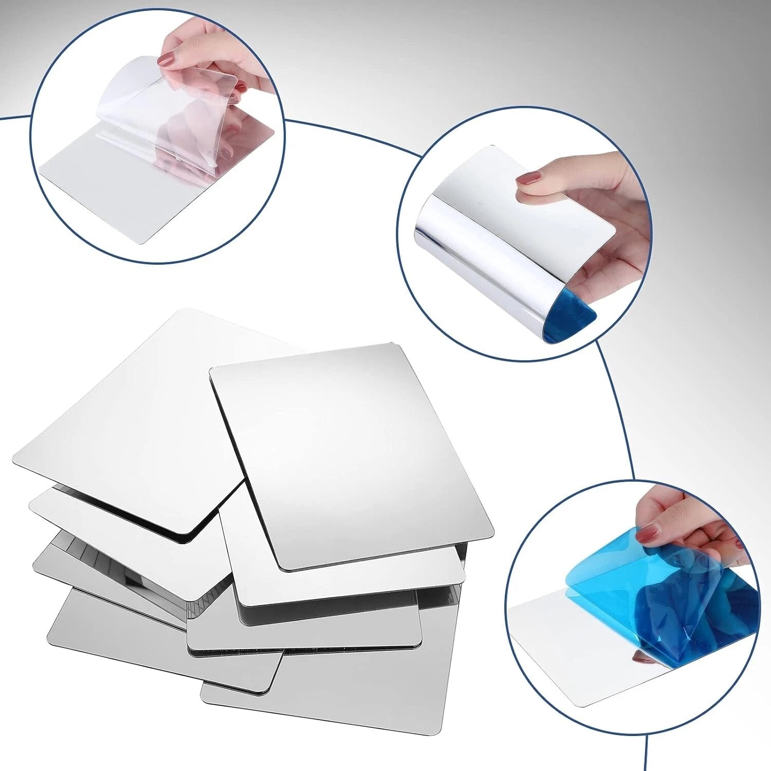 Acrylic Mirror 4" X 6" Tabletop Decor, Special Wedding Centerpieces or Bottom Mirror for Decor (Pack of 8)